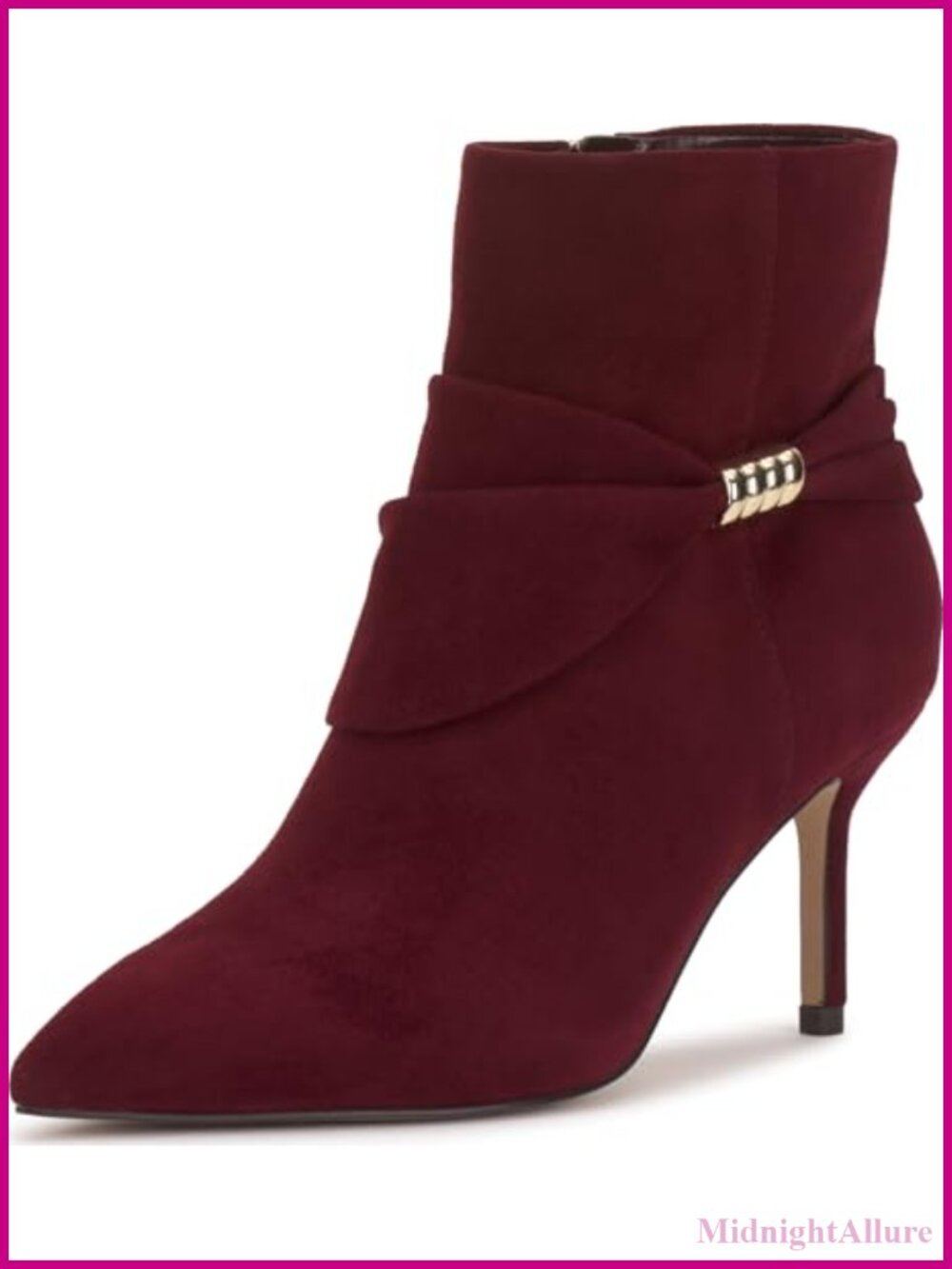 Suede Ankle Booties with Pointed Toe and Stiletto Heel